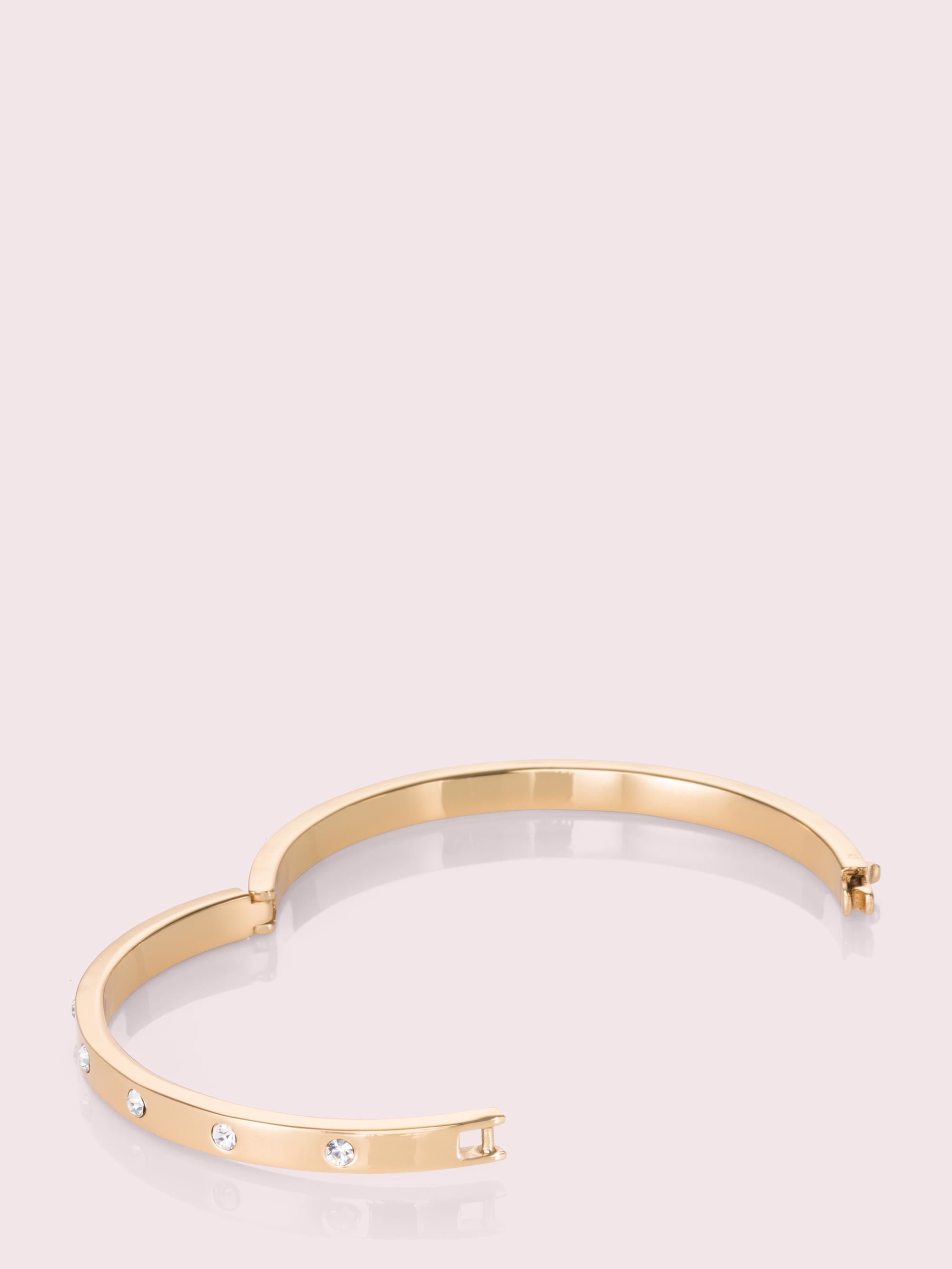 WBRUB744-metal stone hinged bangle-Clear/Gold