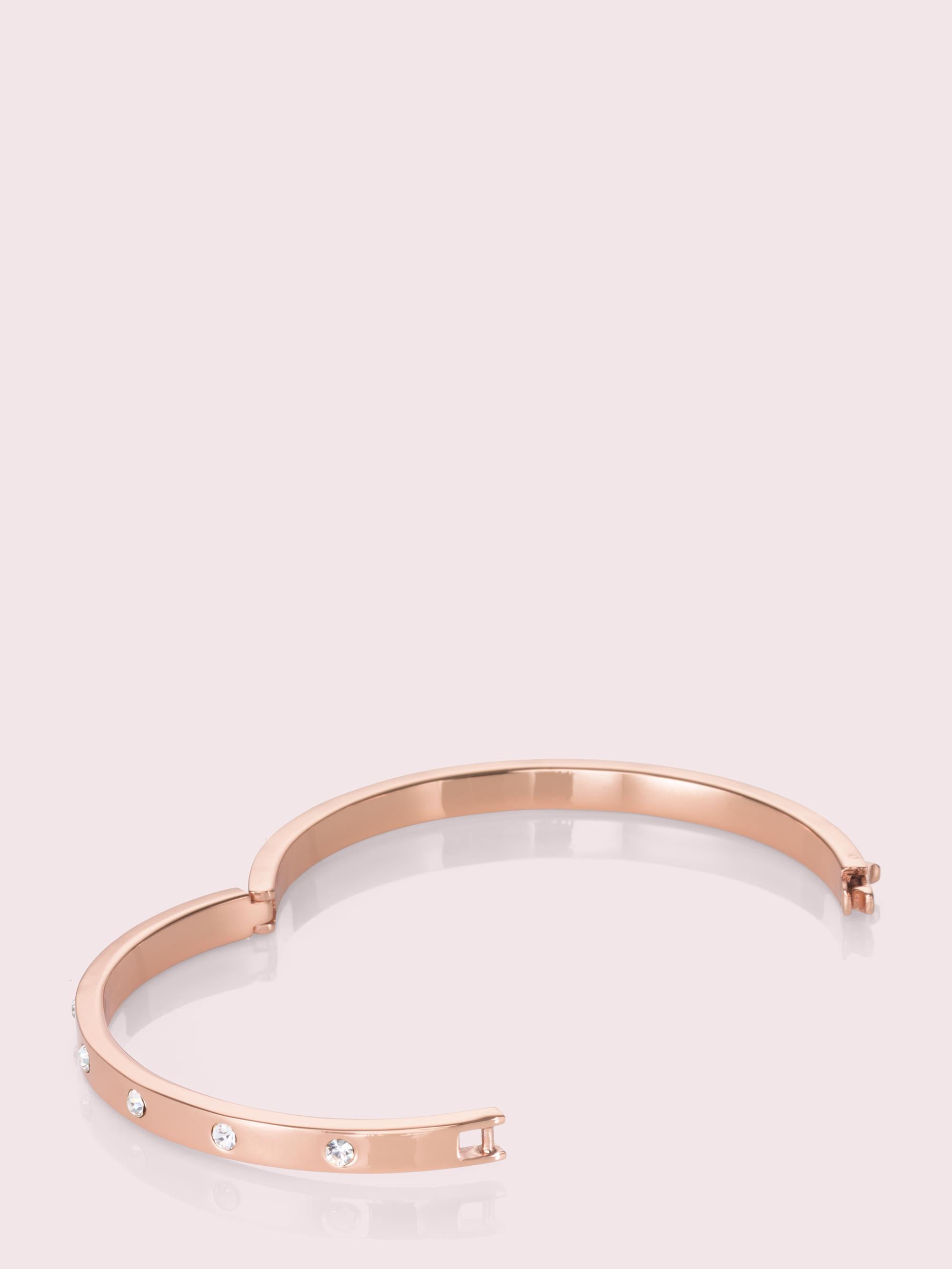 WBRUB746-metal stone hinged bangle-Clear/Rose