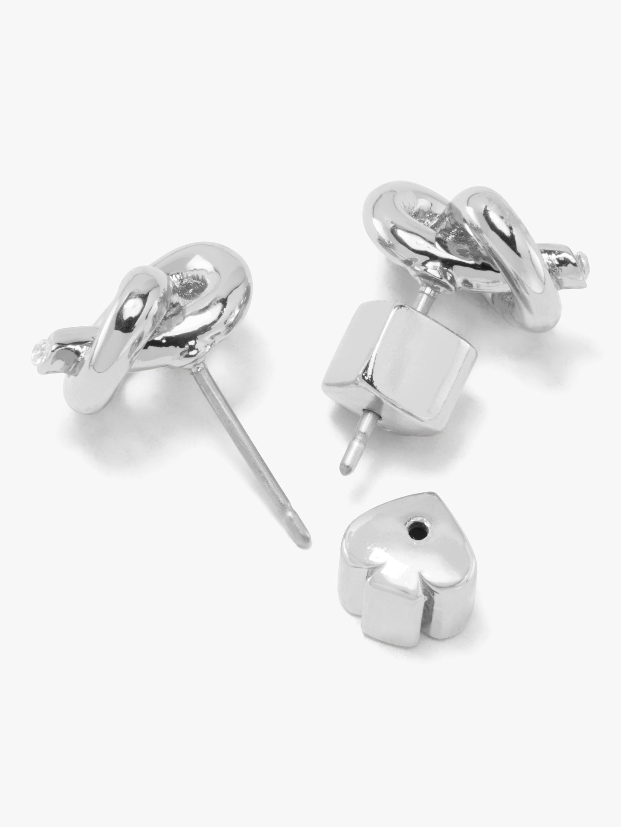 WBRUH310-Loves Me Knot Studs-Silver.