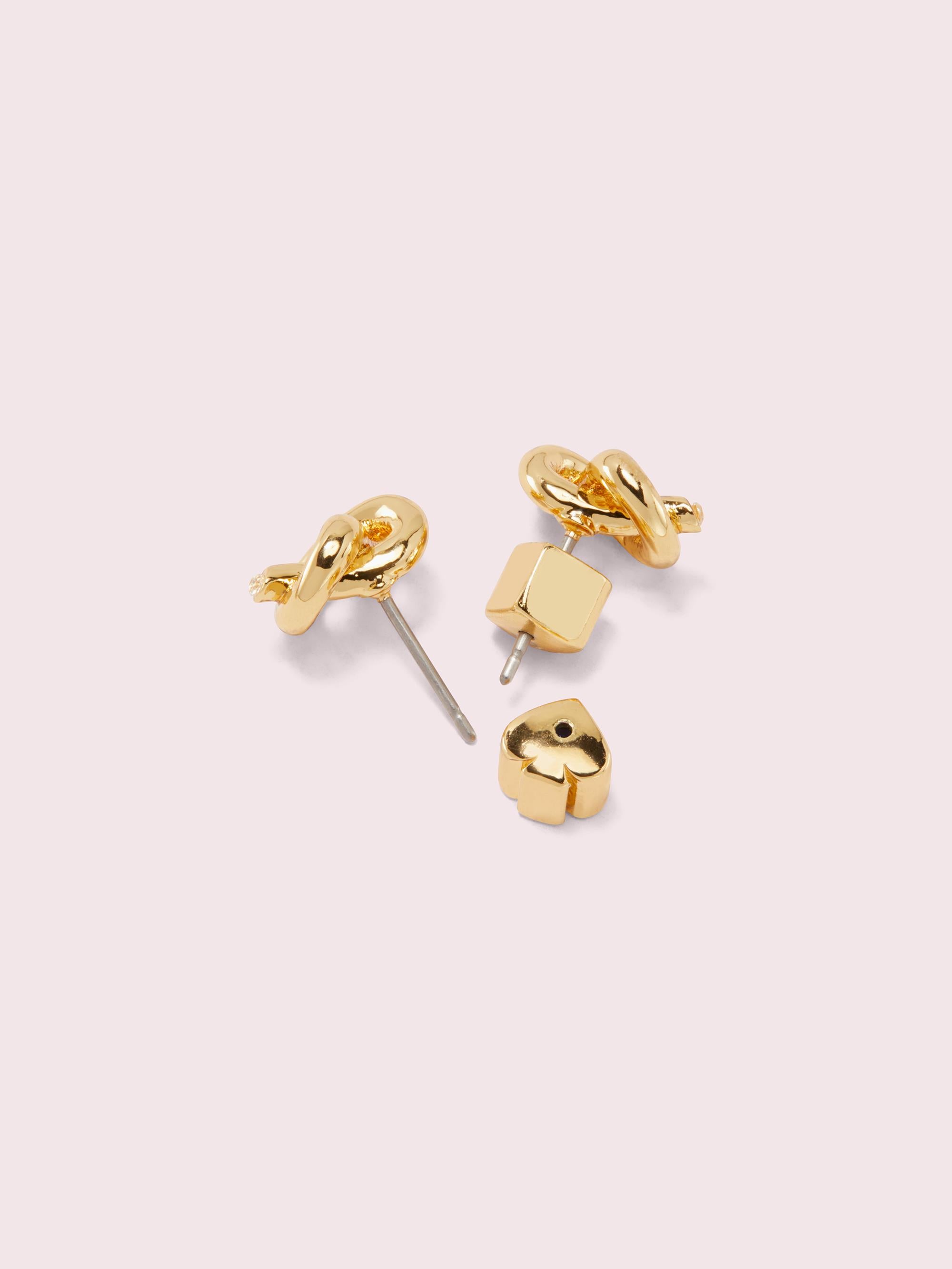 WBRUH310-Loves Me Knot Studs-Gold