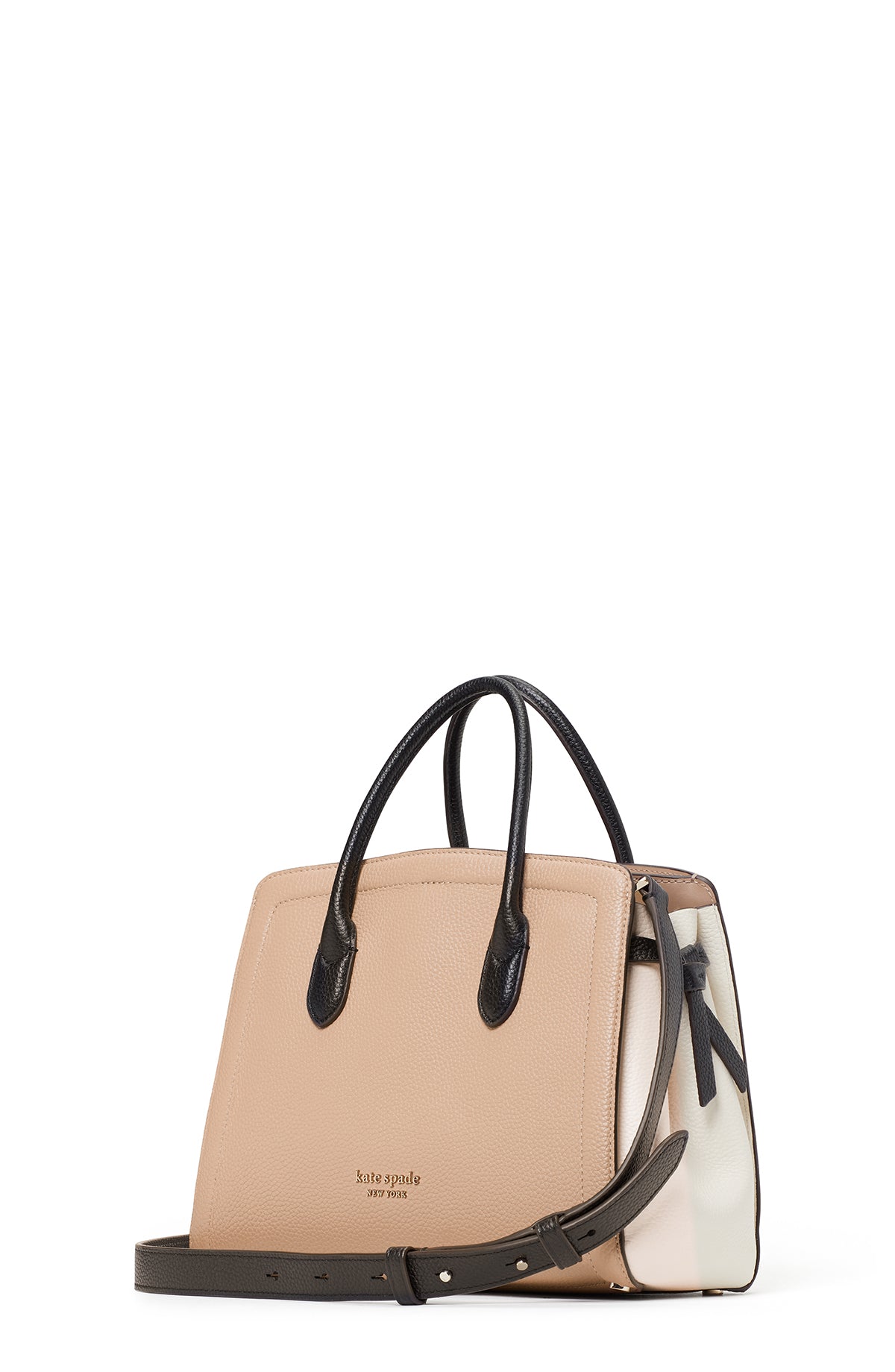 K4382-Kraft Paper Multi-knott colorblocked medium satchel