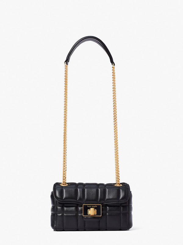 K8932-evelyn quilted small shoulder crossbody-Black