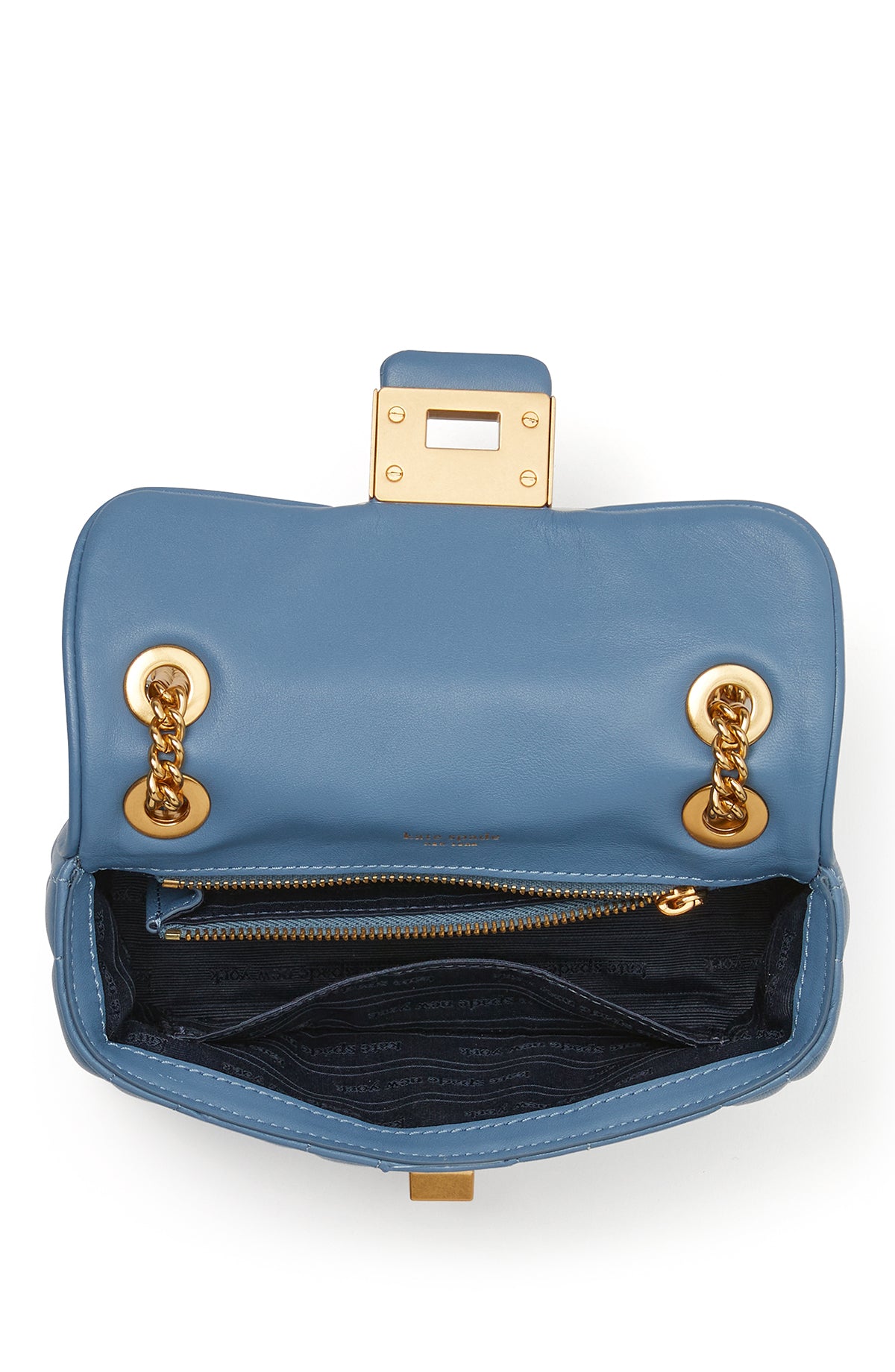 K8932-evelyn quilted small shoulder crossbody-Manta Blue