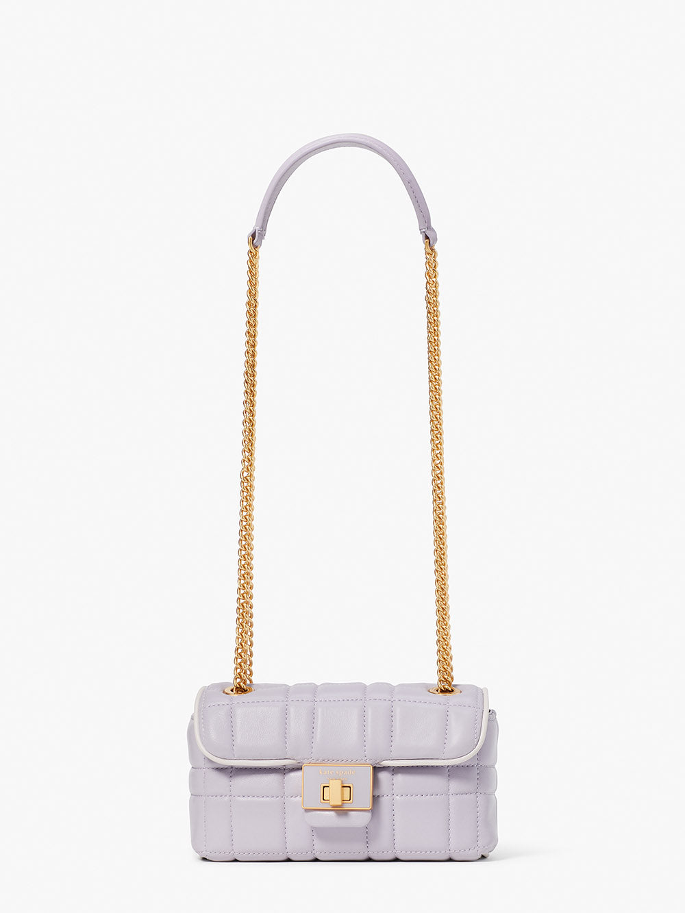 K8932-evelyn quilted small shoulder crossbody-Lavender Cream