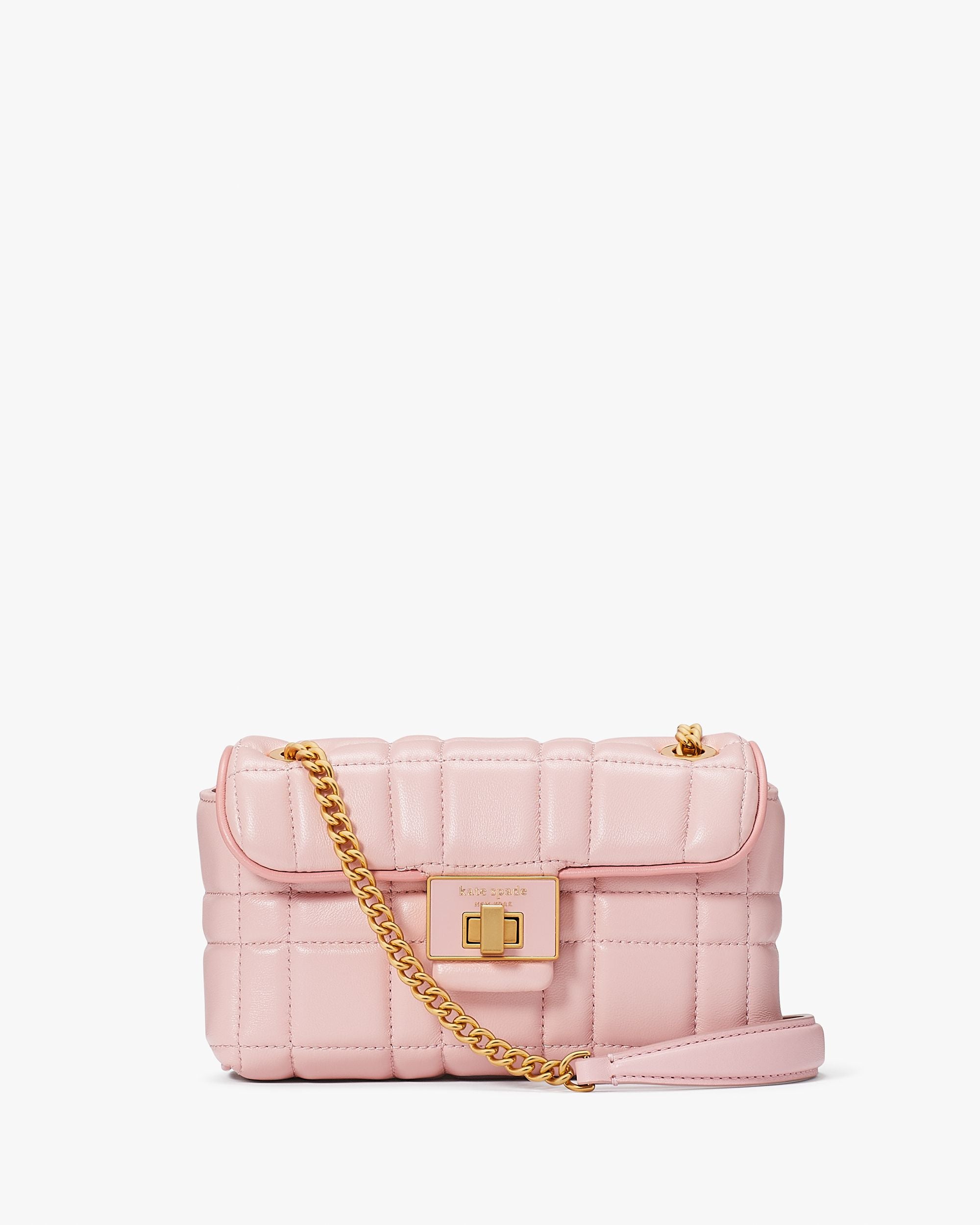 K8932-evelyn quilted small shoulder crossbody-Pink Dune