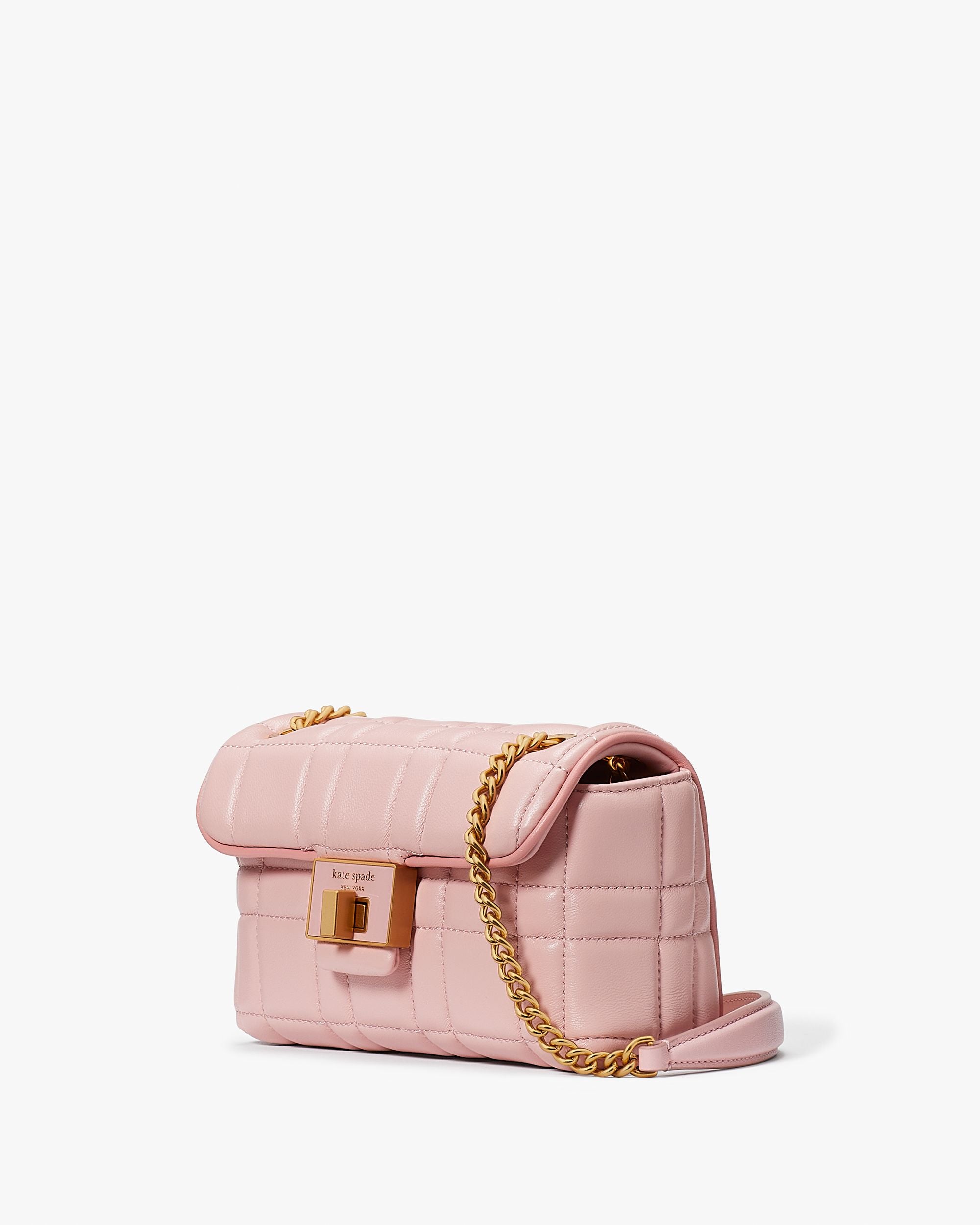 K8932-evelyn quilted small shoulder crossbody-Pink Dune