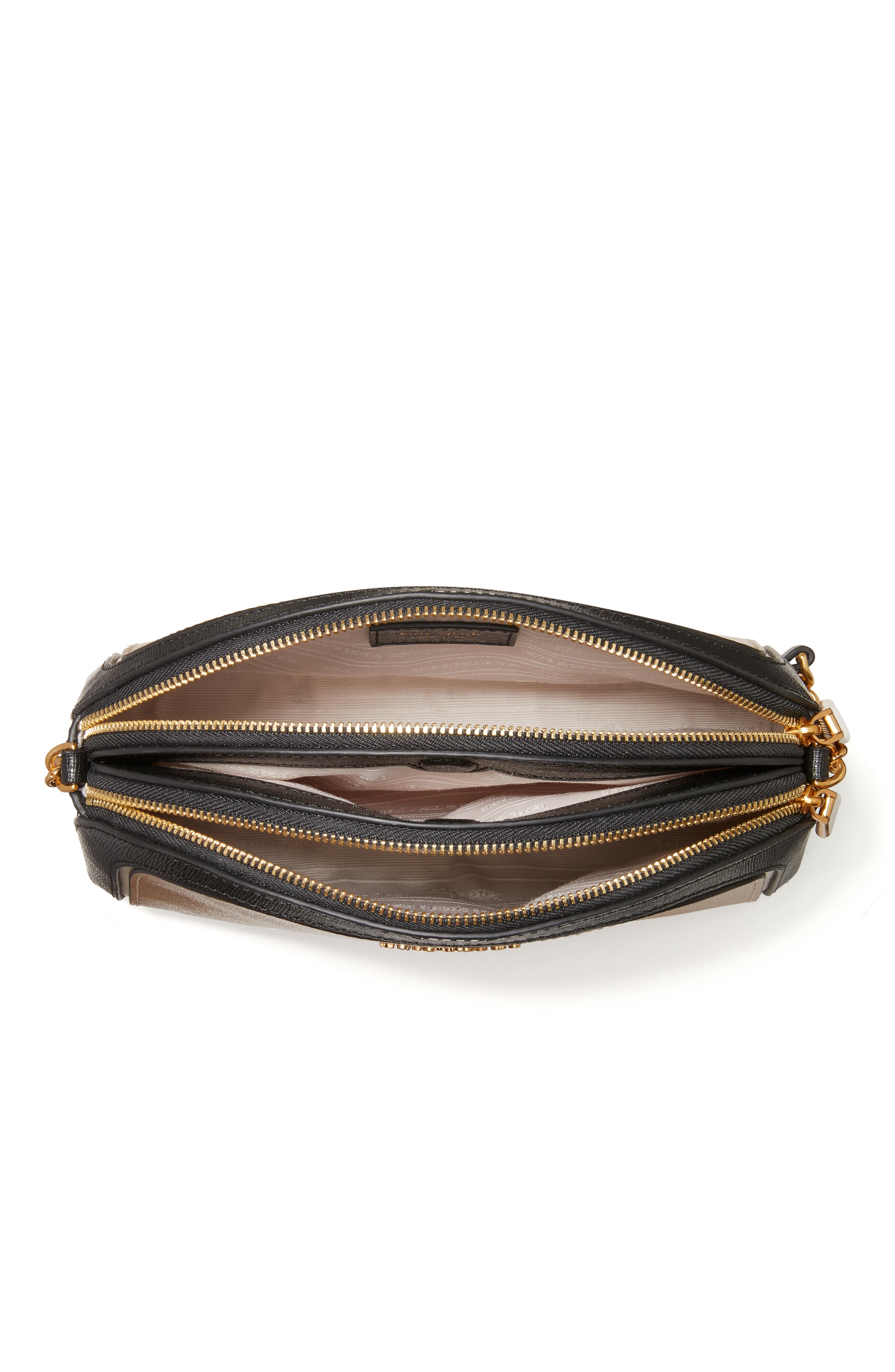 K8964-Cafe Mocha Multi-morgan colorblocked double-zip dome crossbody