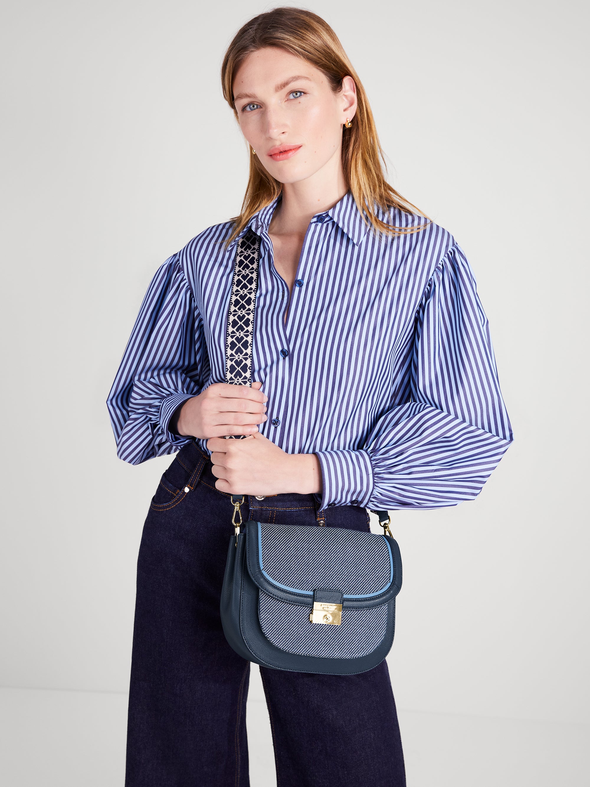 Voyage Chambray Twill Large Saddle Bag