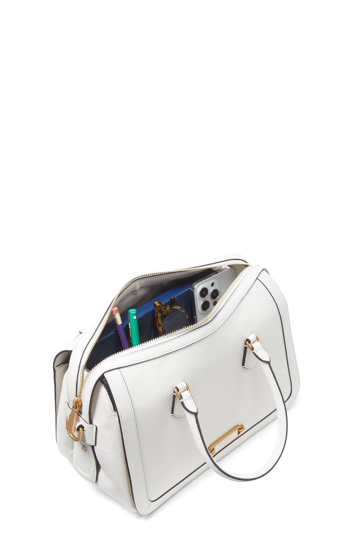 K9914-gramercy medium satchel-Halo White
