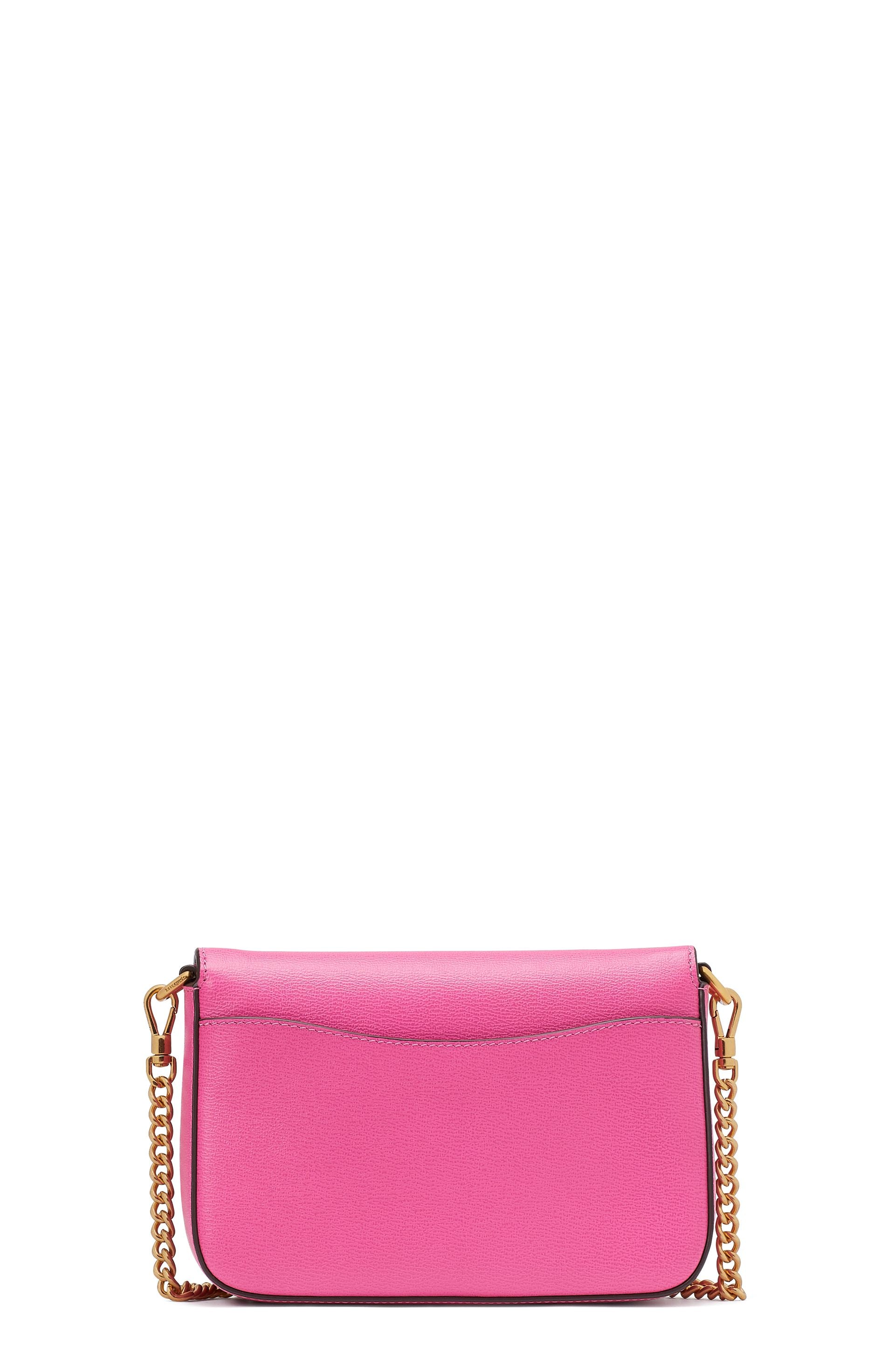 KA026-katy textured leather flap chain crossbody-Energy Pink