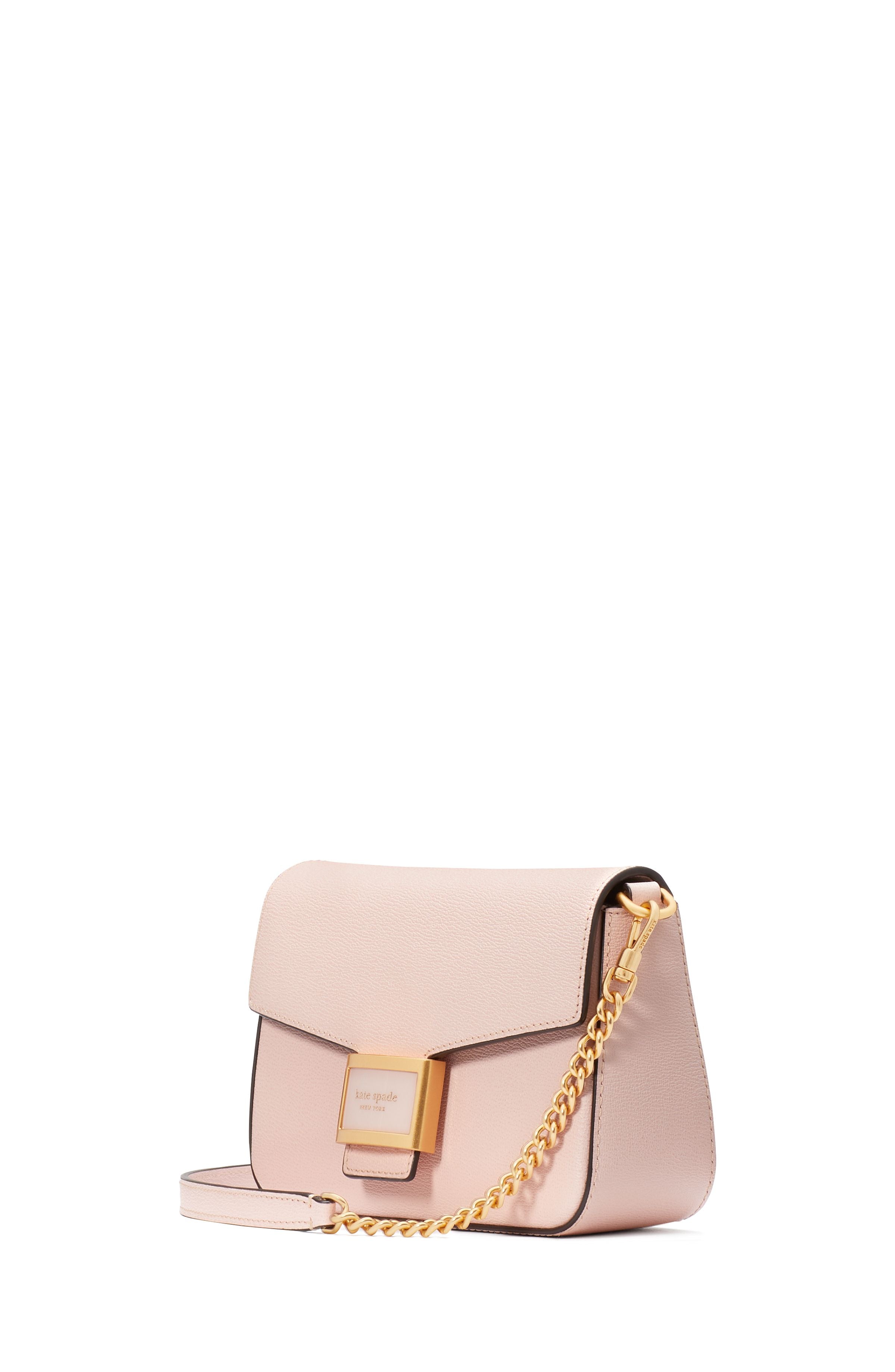 KA026-katy textured leather flap chain crossbody-Antique Pink