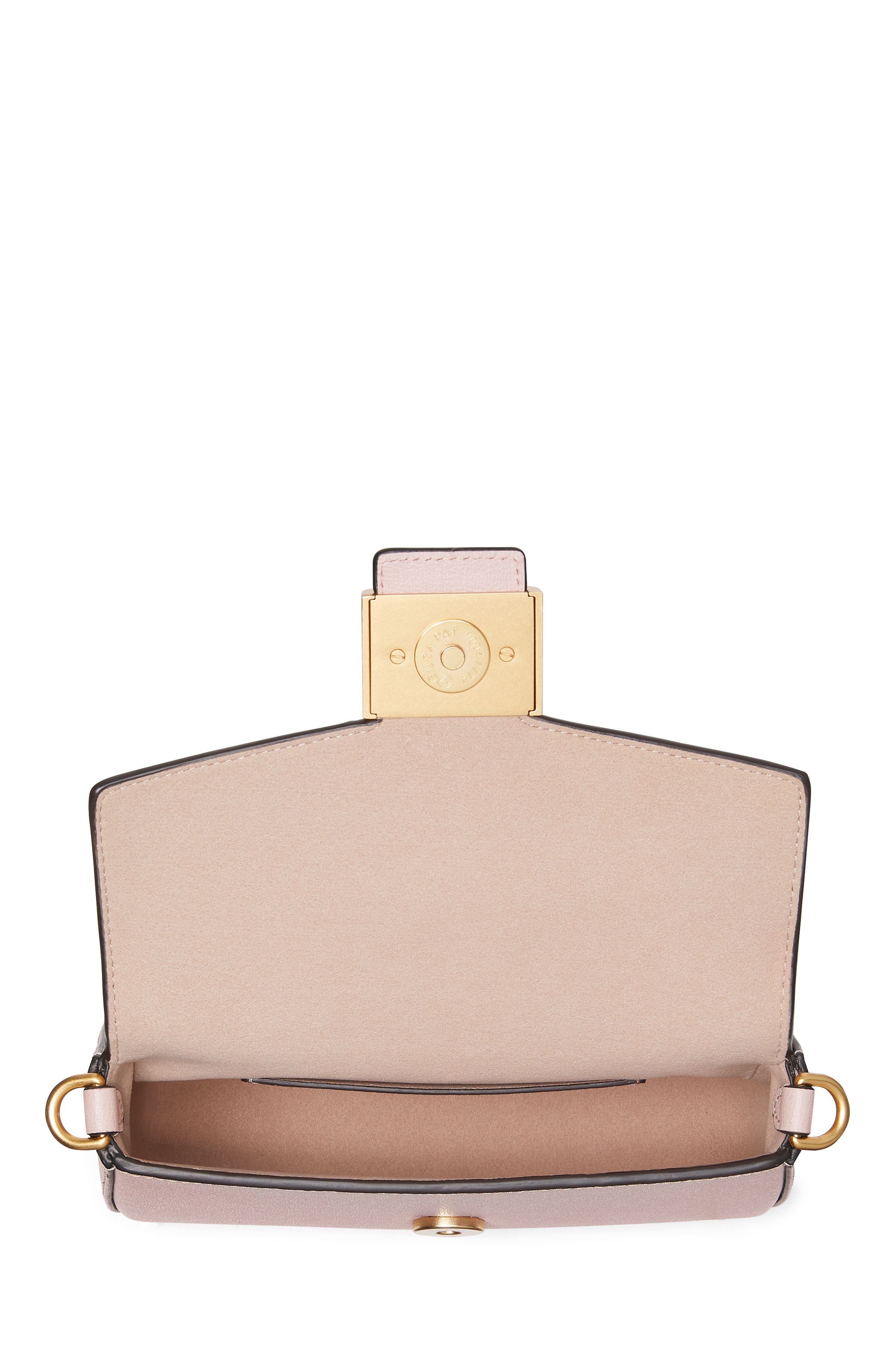 KA026-katy textured leather flap chain crossbody-Antique Pink