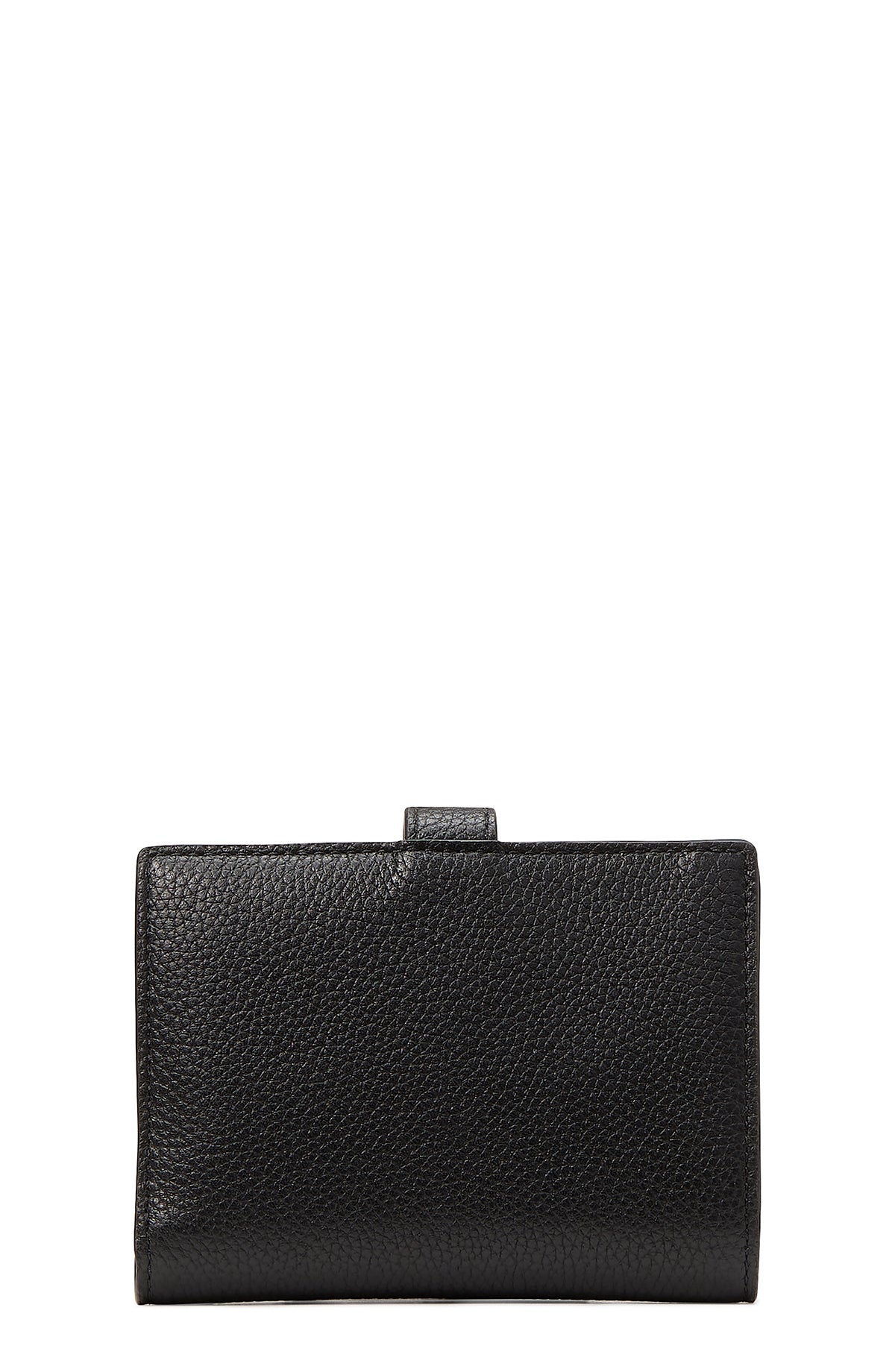 KA027-hudson pebbled leather small bifold wallet-Black