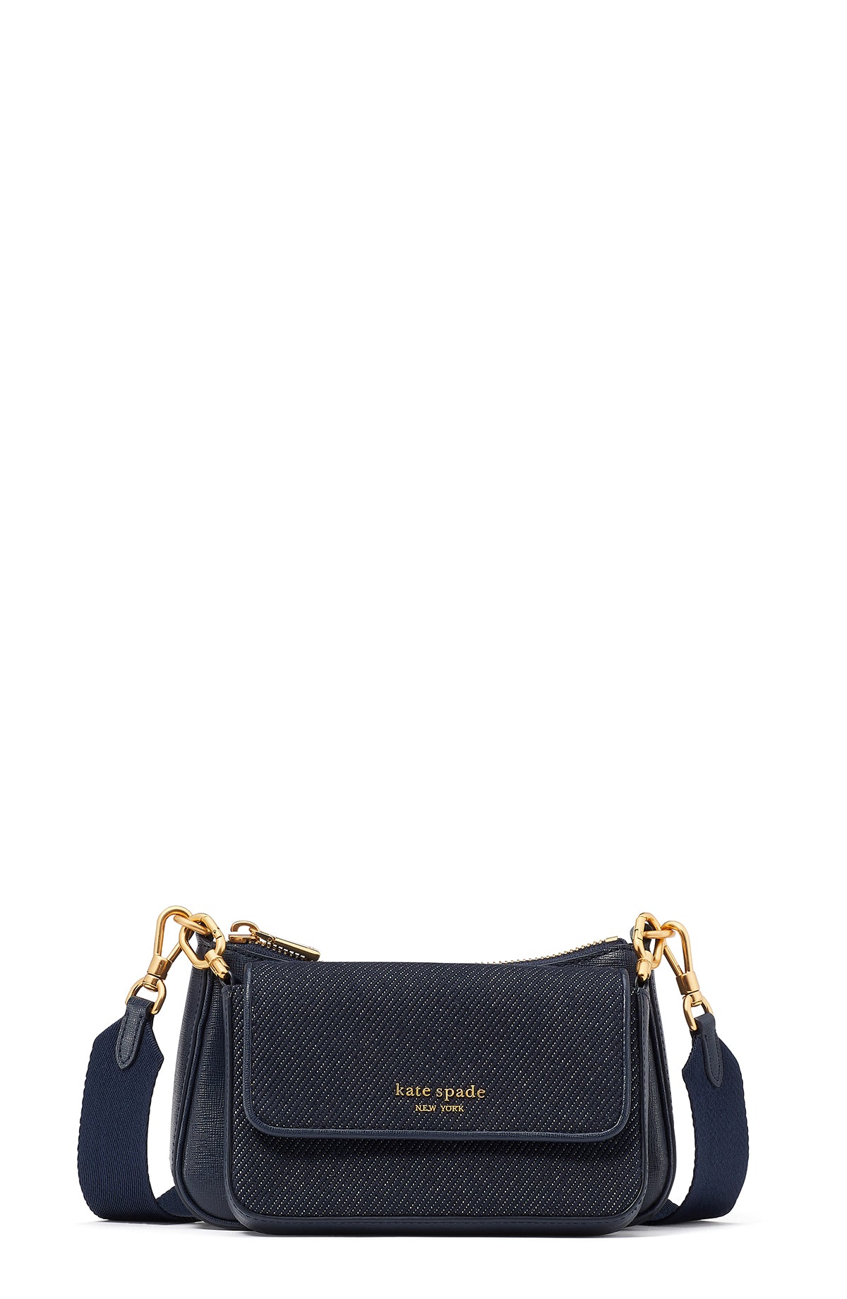 KB250-Indigo Multi-morgan denim double up crossbody