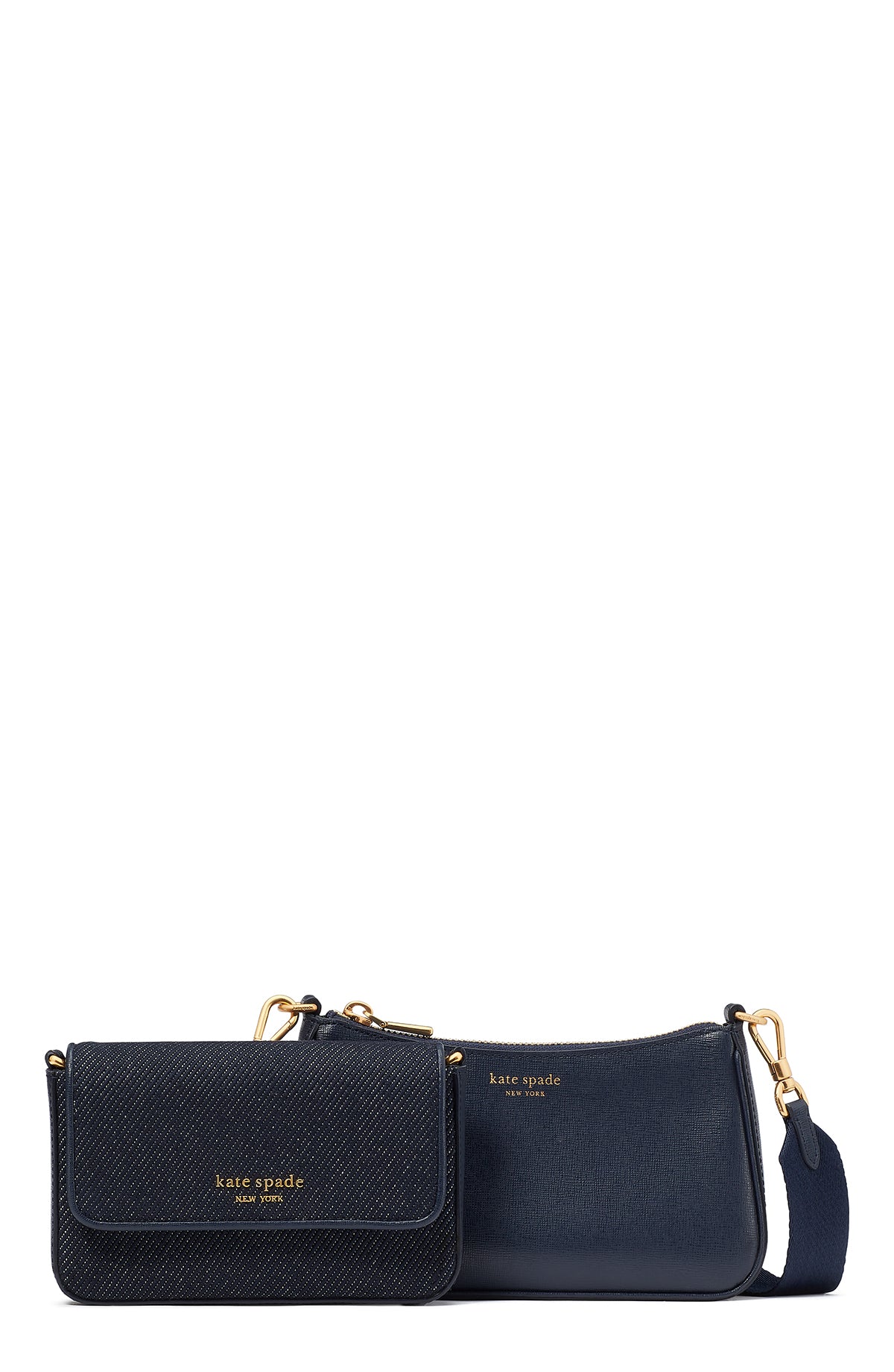 KB250-Indigo Multi-morgan denim double up crossbody