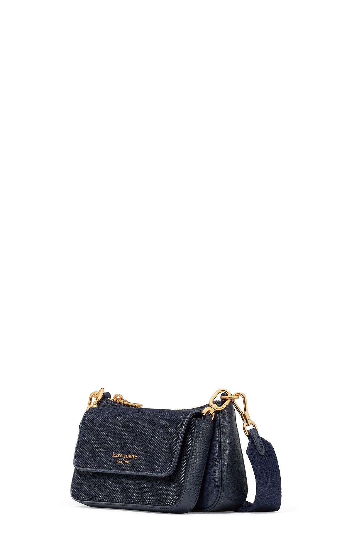 KB250-Indigo Multi-morgan denim double up crossbody