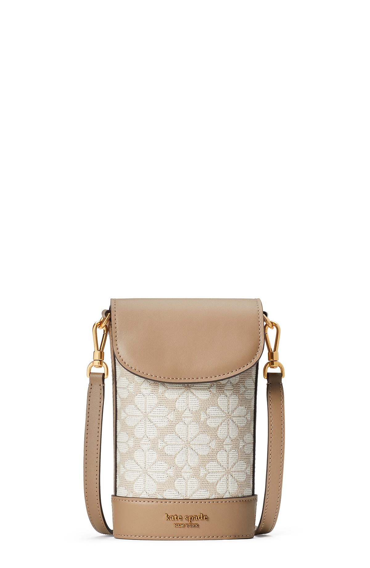 KB367-Natural Multi-spade flower jacquard north south crossbody