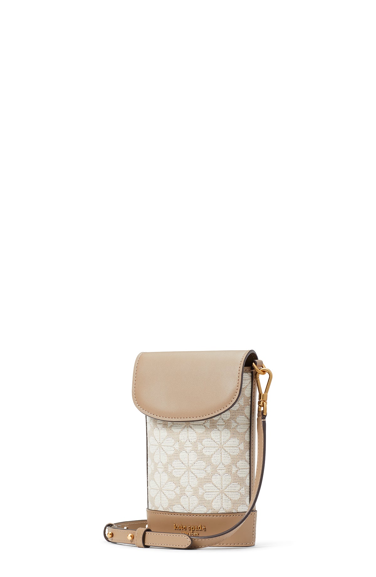 KB367-Natural Multi-spade flower jacquard north south crossbody