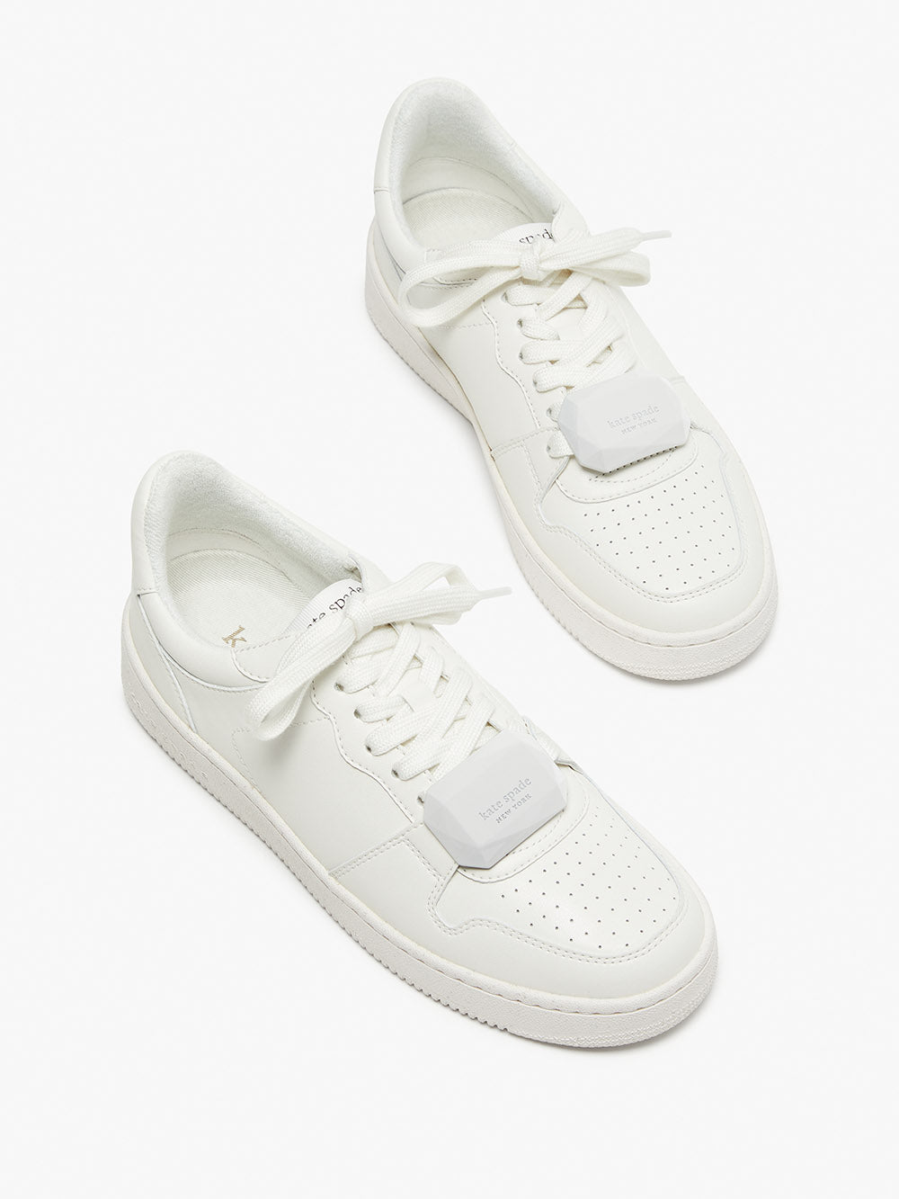 KB787-bolt gem sneakers-Optic White