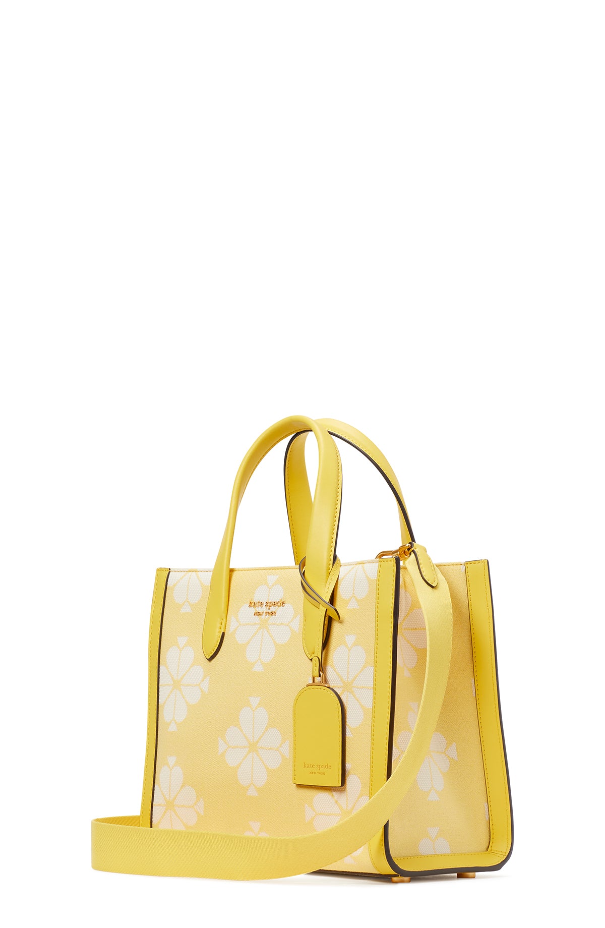 KB959-spade flower two-tone canvas manhattan small tote-Dandelion Yellow Mul