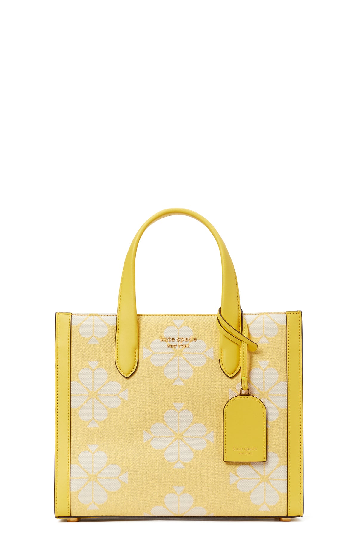 KB959-spade flower two-tone canvas manhattan small tote-Dandelion Yellow Mul