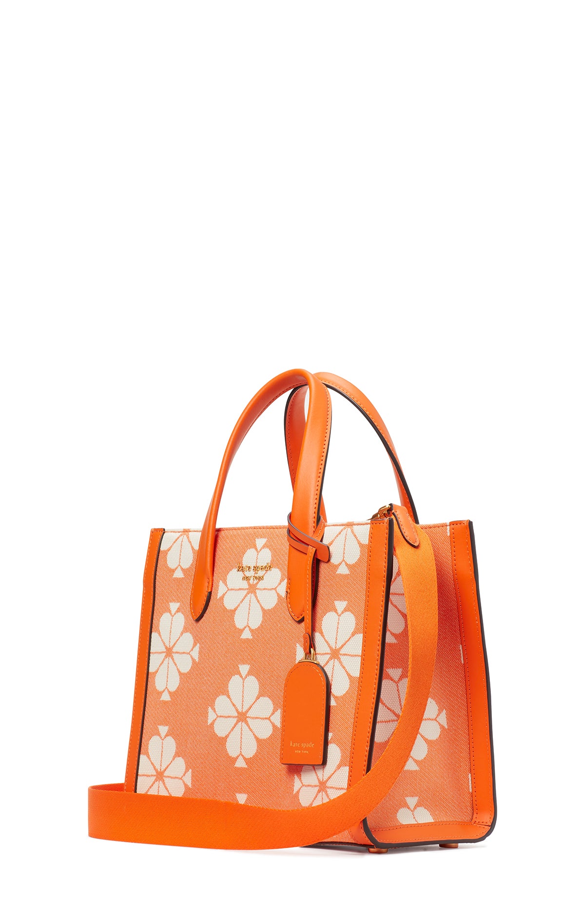 KB959-spade flower two-tone canvas manhattan small tote-Satsuma Multi