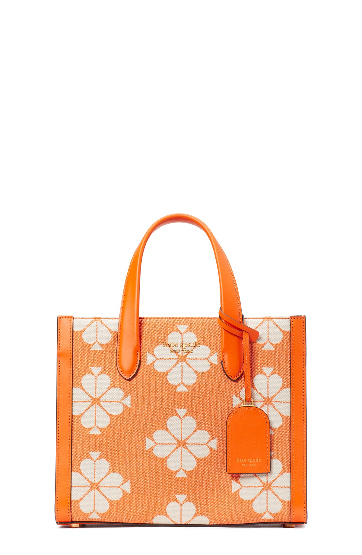 KB959-spade flower two-tone canvas manhattan small tote-Satsuma Multi