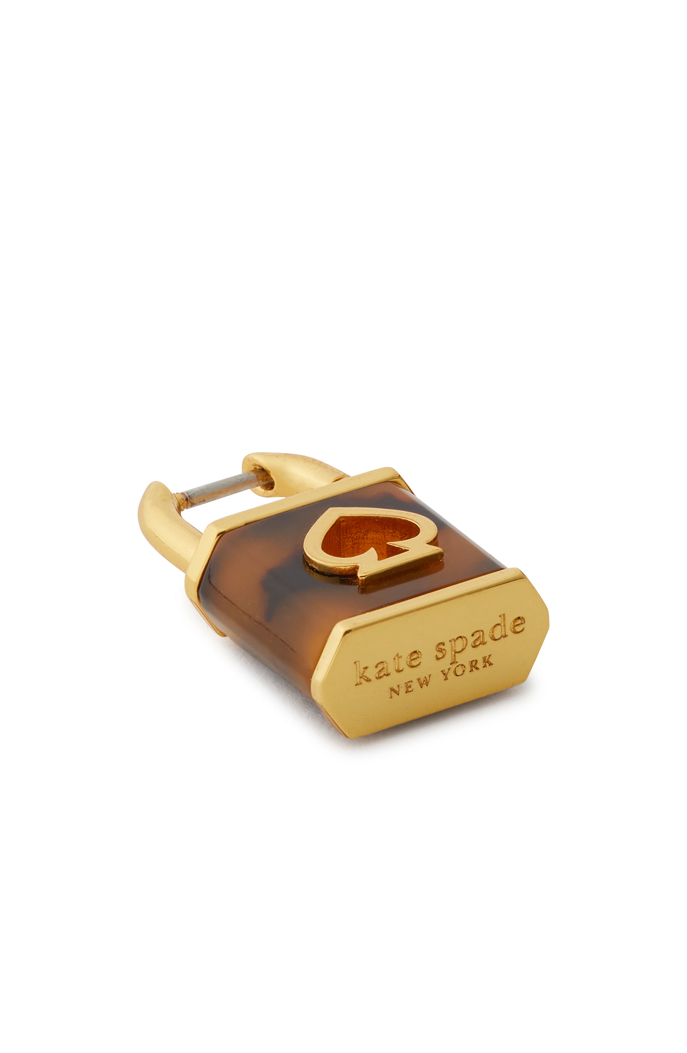 KD320-lock and spade huggies-Gold/Tortoise