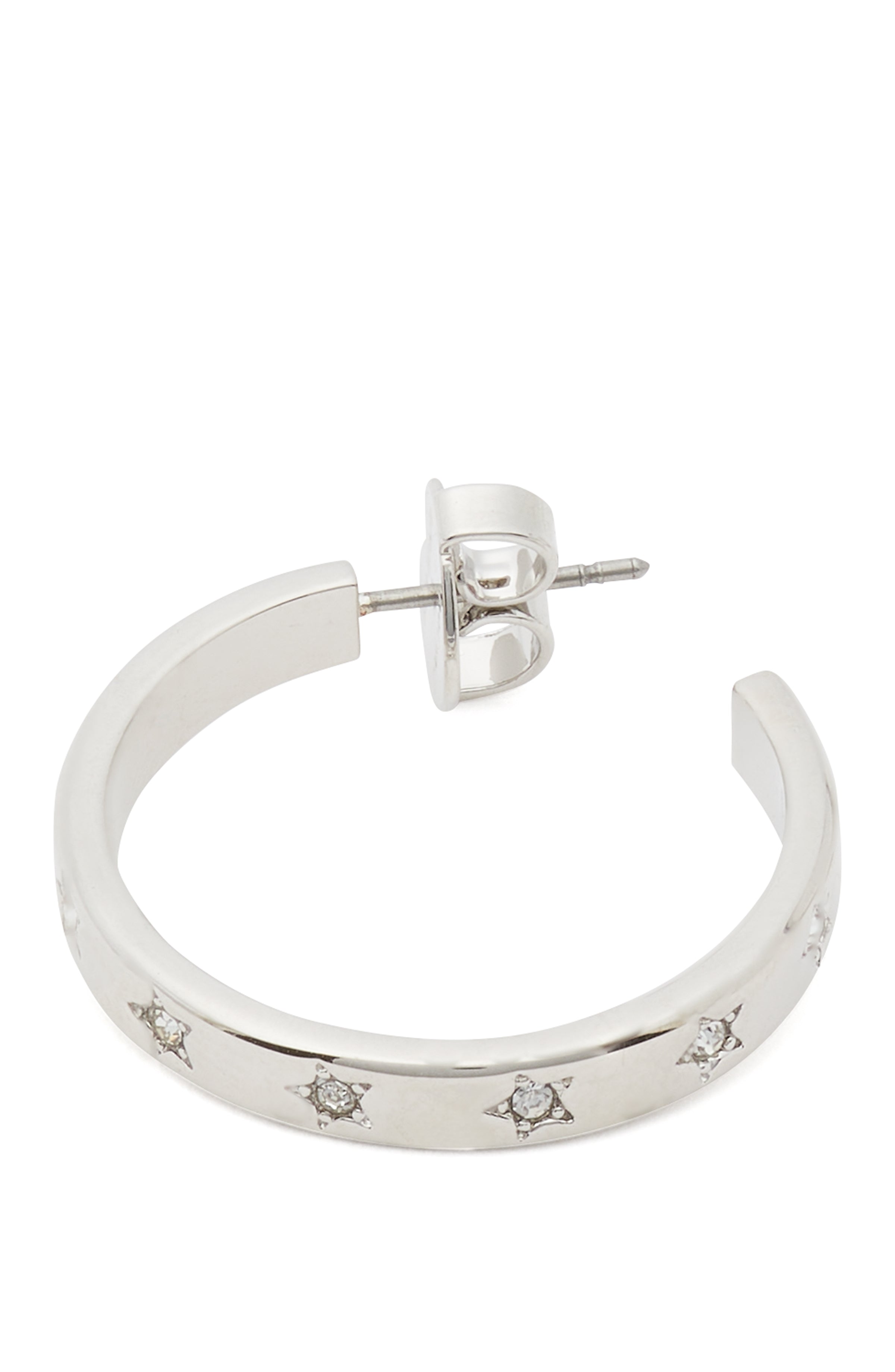 KF256-Set In Stone Star Hoops-Clear/Silver