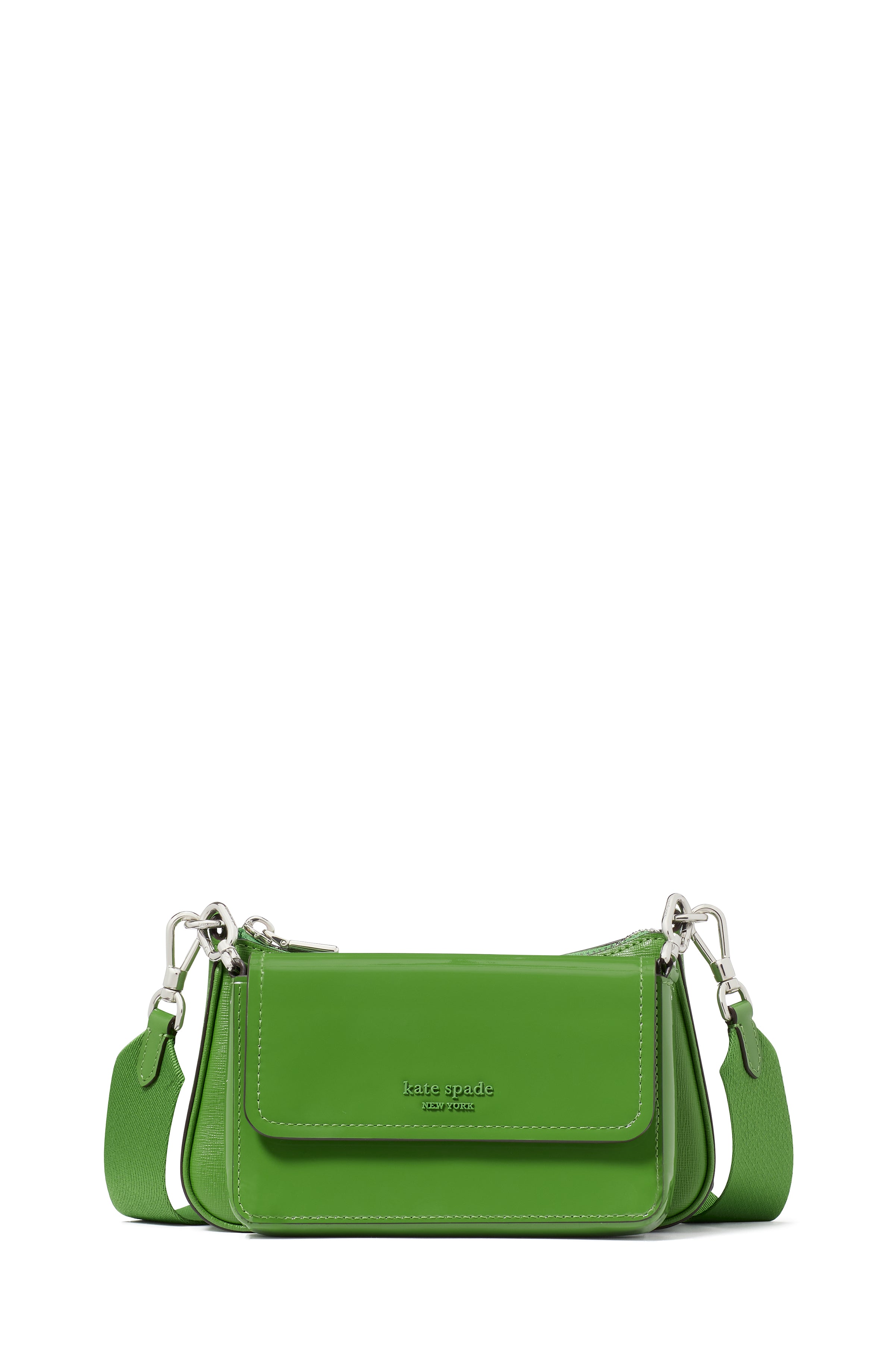 KF574-Double Up Patent Leather Crossbody-Ks Green