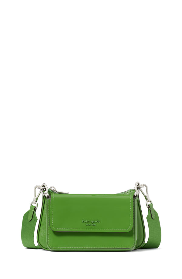 KF574-Double Up Patent Leather Crossbody-Ks Green