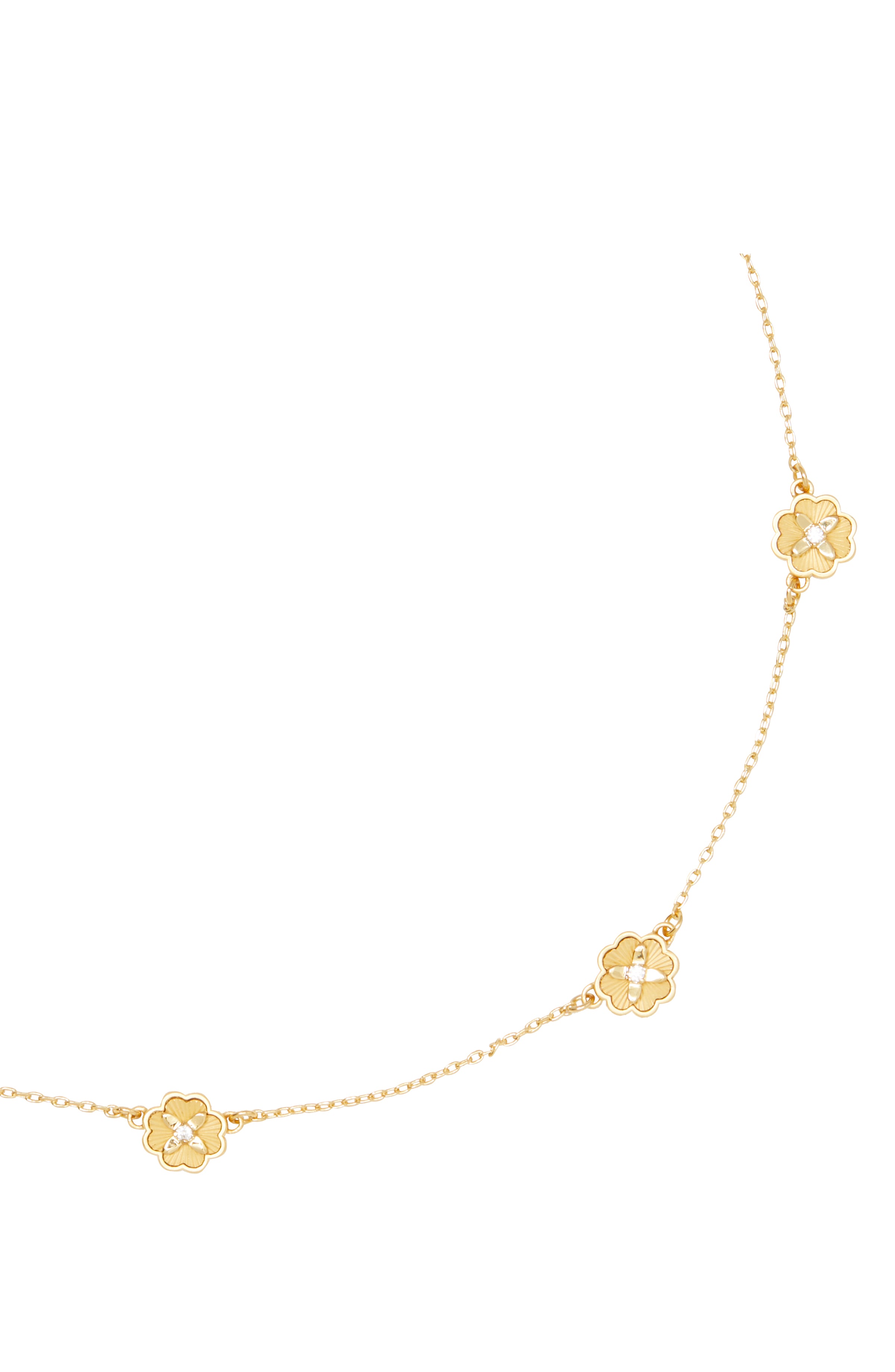 KG326-STION NECKLACE-Clear/Gold