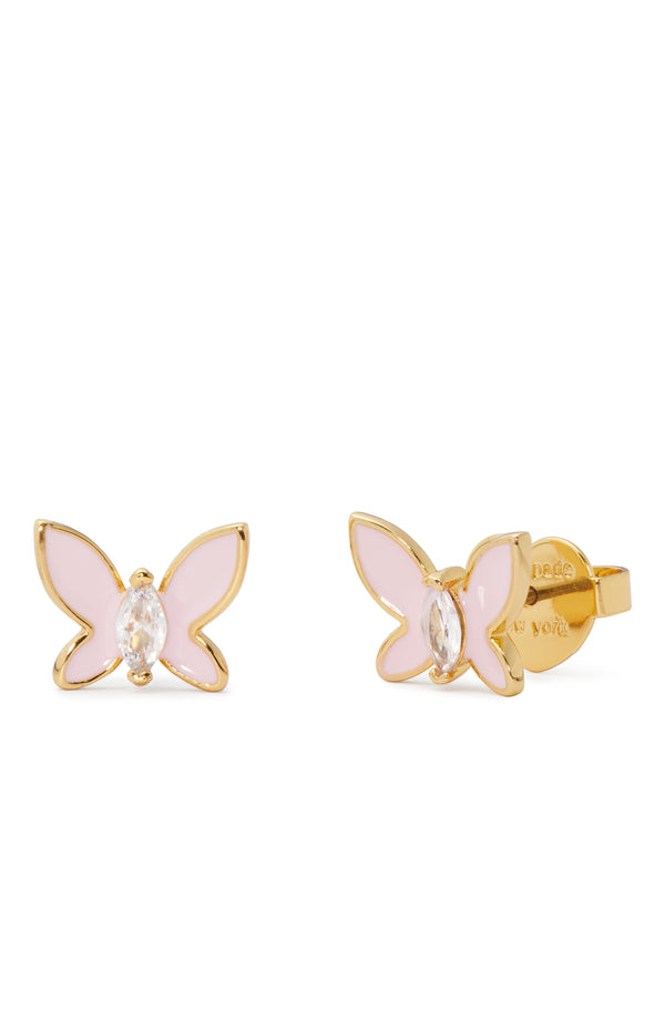 KG378-Social Butterly Mini Studs -Pink