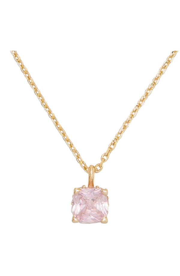 KG895-Little Luxuries 6mm Square Pendant -Pink